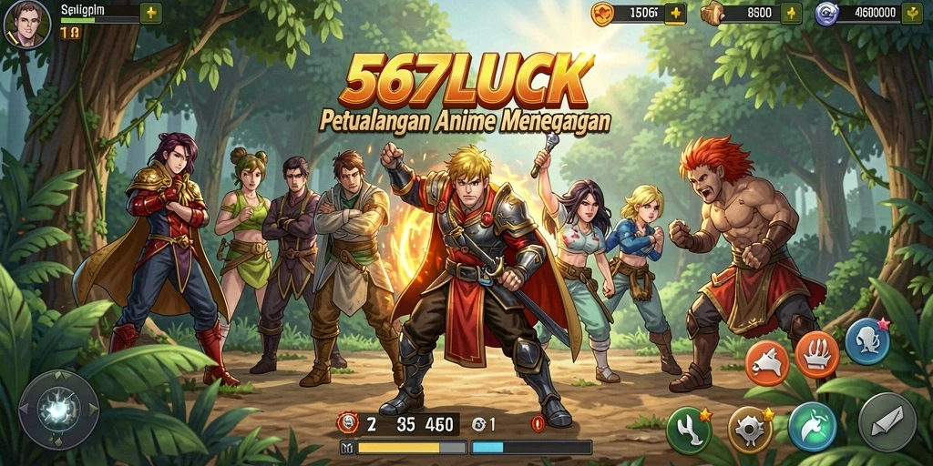 Screenshot gameplay 567LUCK yang menampilkan aksi karakter Anime.