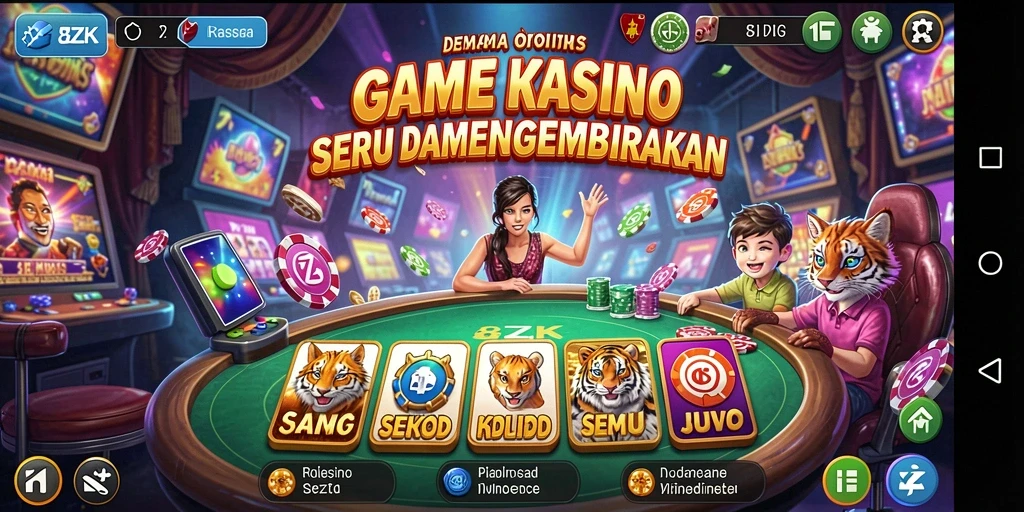 Tampilan screenshot utama 8ZK menampilkan gameplay Kasino yang menarik.