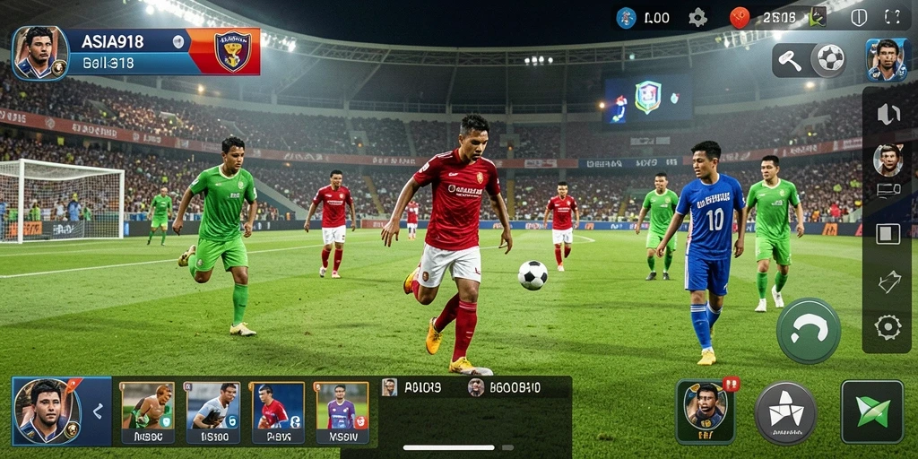 Tampilan gameplay menarik dari game sepak bola ASIA918.