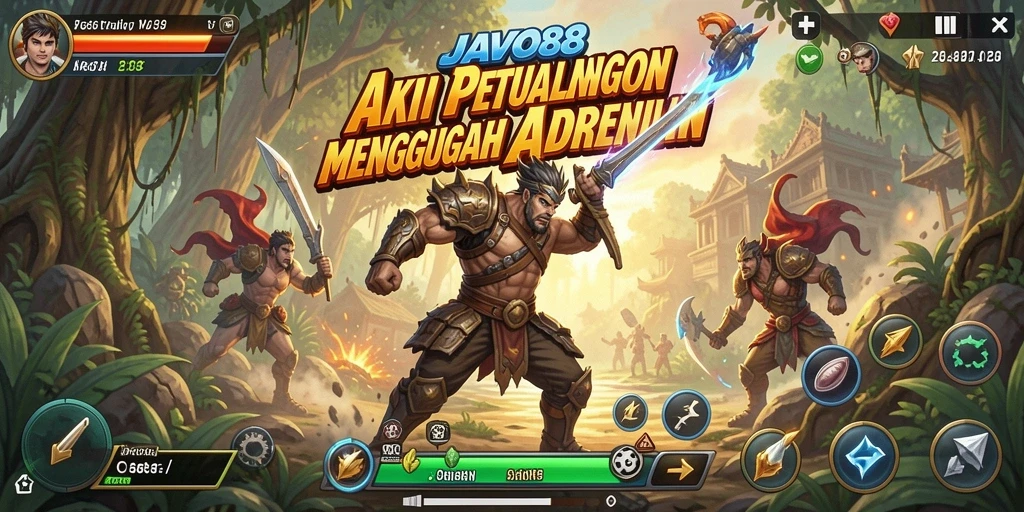 Screenshot menunjukkan aksi mendebarkan dalam gameplay JAVO88.