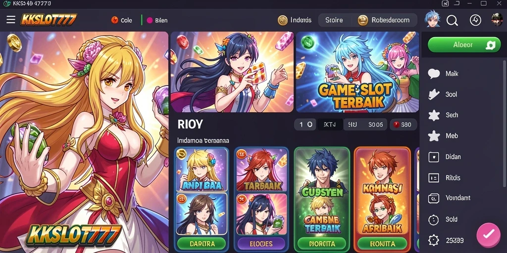 Tampilan gameplay KKSLOT777 dengan karakter Anime yang menarik.