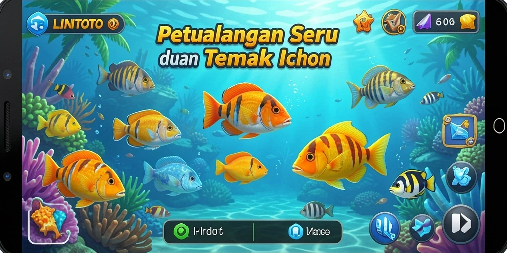 Tampilan menarik dari permainan Tembak Ikan LINITOTO.