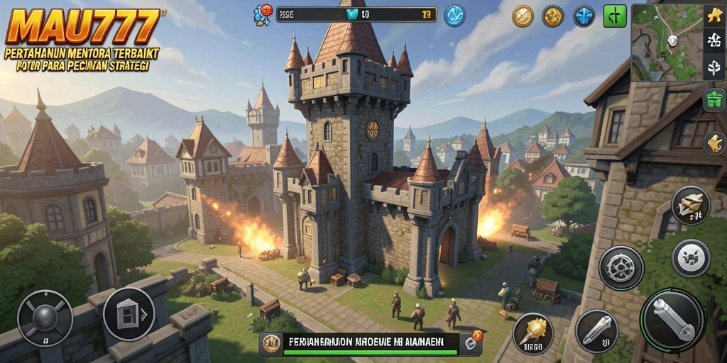 Gameplay menegangkan MAU777 saat melindungi basis dari serangan musuh.