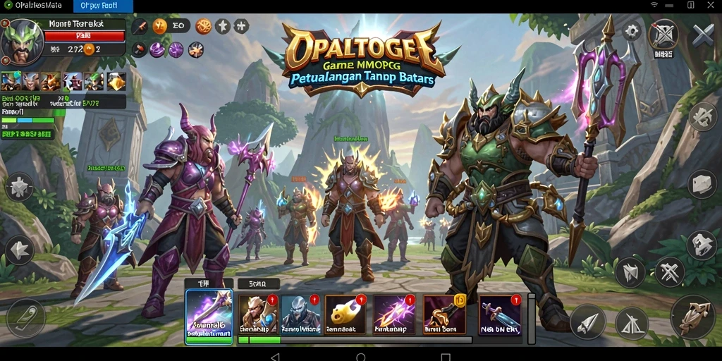 Tampilan screenshot gameplay OPALTOGEL dengan pertempuran epik dalam game MMORPG.