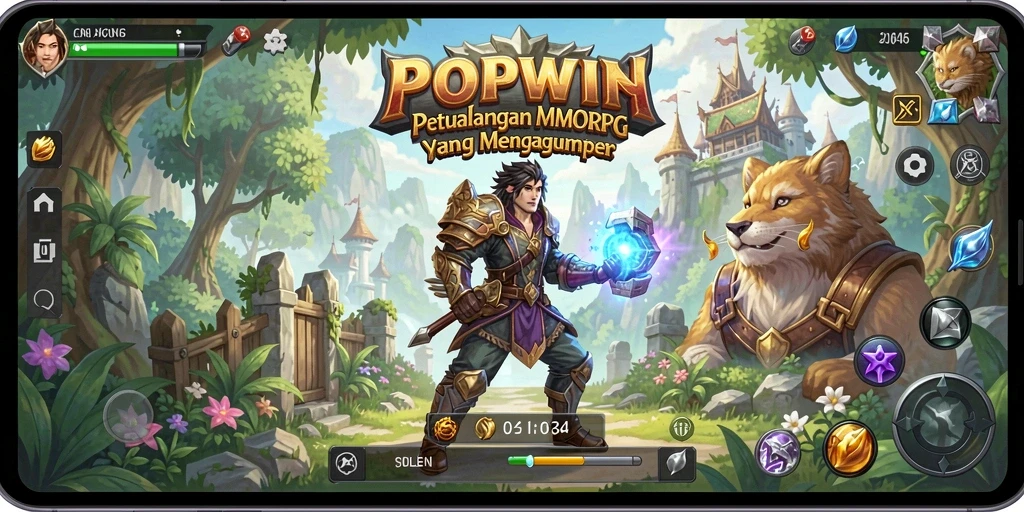 Tampilan menarik dari gameplay awal di POPWIN dengan aksi seru.