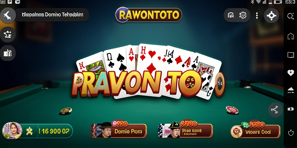 Screenshot gameplay yang menampilkan keseruan bermain Domino di RAWONTOTO.