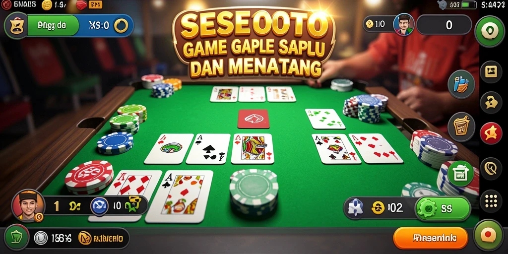 Screenshot gameplay SESETOTO menampilkan suasana kompetitif Gaple.