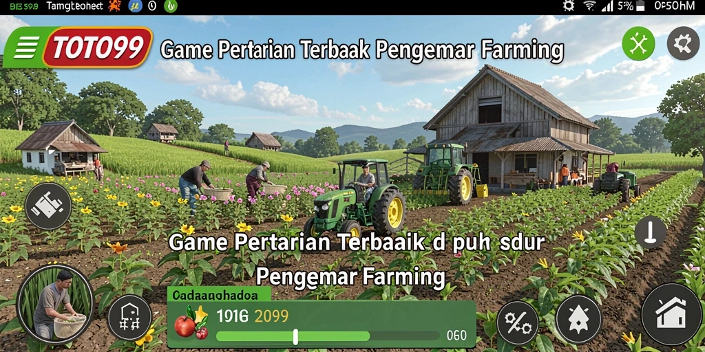 Tampilan gameplay TOTO99 yang menarik dengan aktivitas bertani.