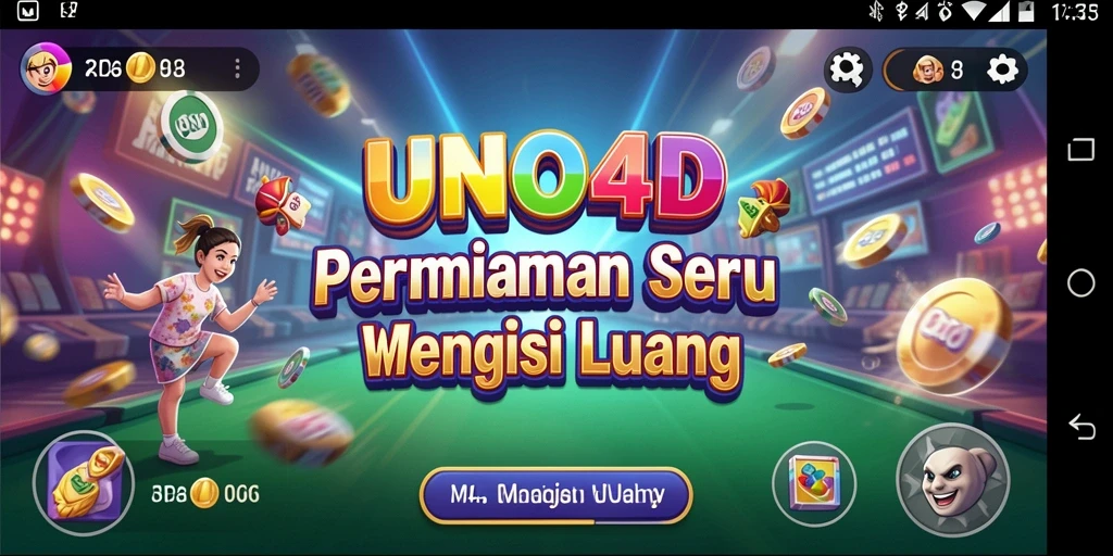 Tampilan gameplay unik dan seru dari UNO4D.